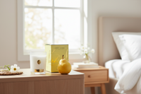 NEW - Cote Noire Soy Candle 450g - White Vessel with Gold Badge -  Summer Pear - CWG45014