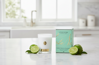 NEW - Cote Noire Soy Candle 450g - White Vessel with Gold Badge - Persian Lime - CWG45022