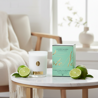 NEW - Cote Noire Soy Candle 450g - White Vessel with Gold Badge - Persian Lime - CWG45022