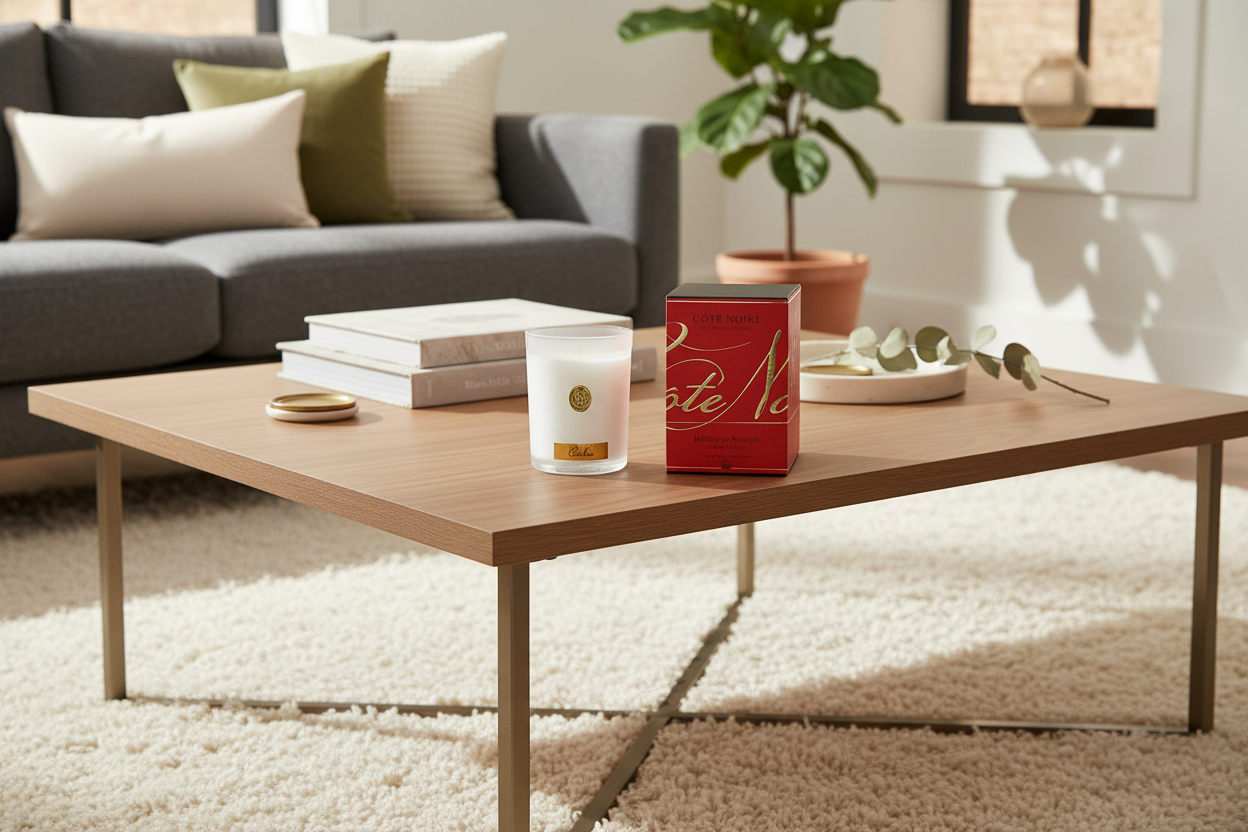 NEW - Cote Noire Soy Candle 450g - White Vessel with Gold Badge - Saigon Garden - CWG45042