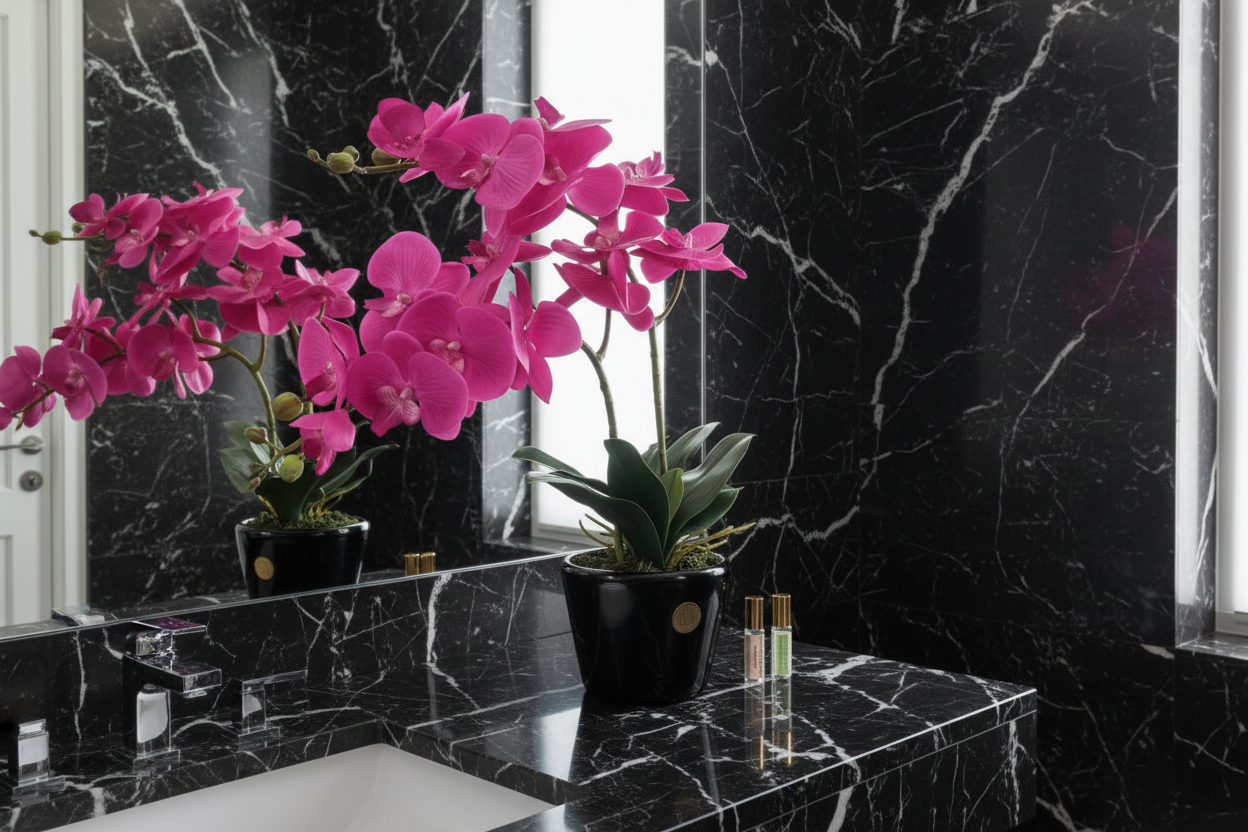 NEW Cote Noire - NEW Double Orchid - Piano black / Fuchsia - DOP09