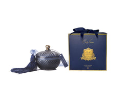 Cote Noire Round Art Deco Candle - Navy & Gold - Eau de Vie - GML30006