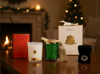 Cote Noire Herringbone Candle - GREEN - Gold Wreath Brooch- Autumn Spice - HCG09