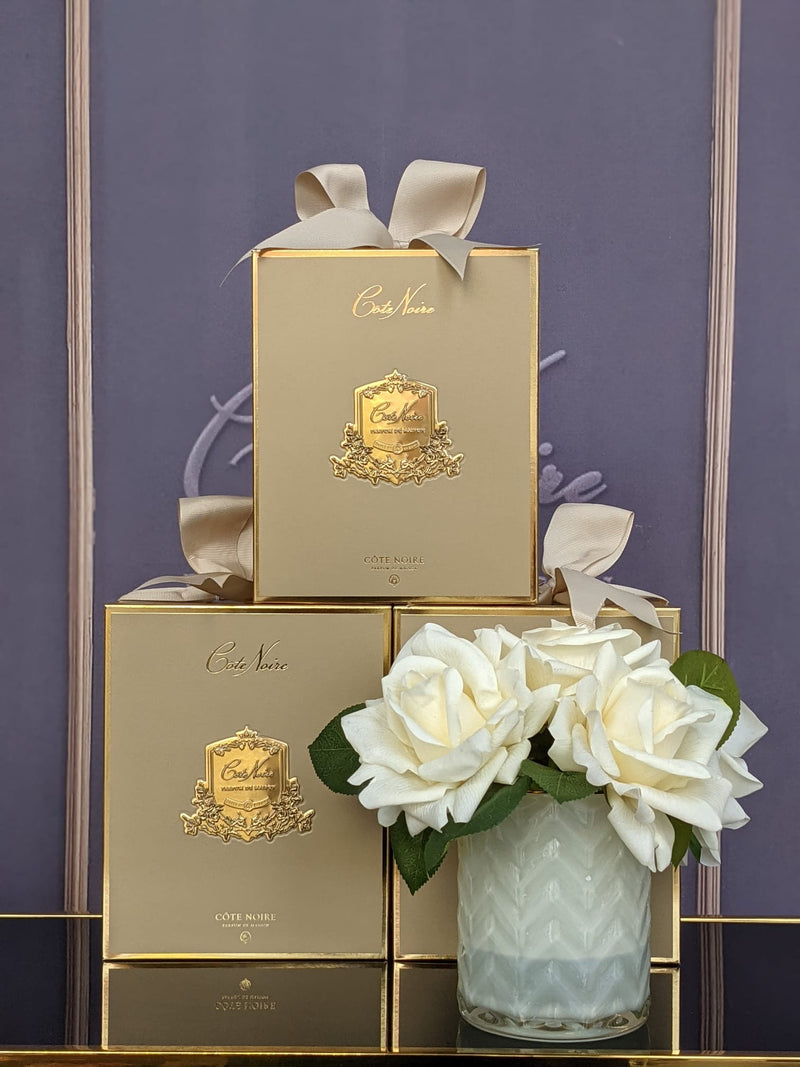 Cote Noire Herringbone Flower Cream - Champagne Roses - HCF02