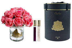 Cote Noire Luxury Grand Rose Bud Bouquet - Peach- Gold Badge - LRB10