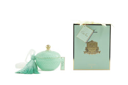 Round Art Deco Candle - Tiffany Blue - Vert Anis - GML30001