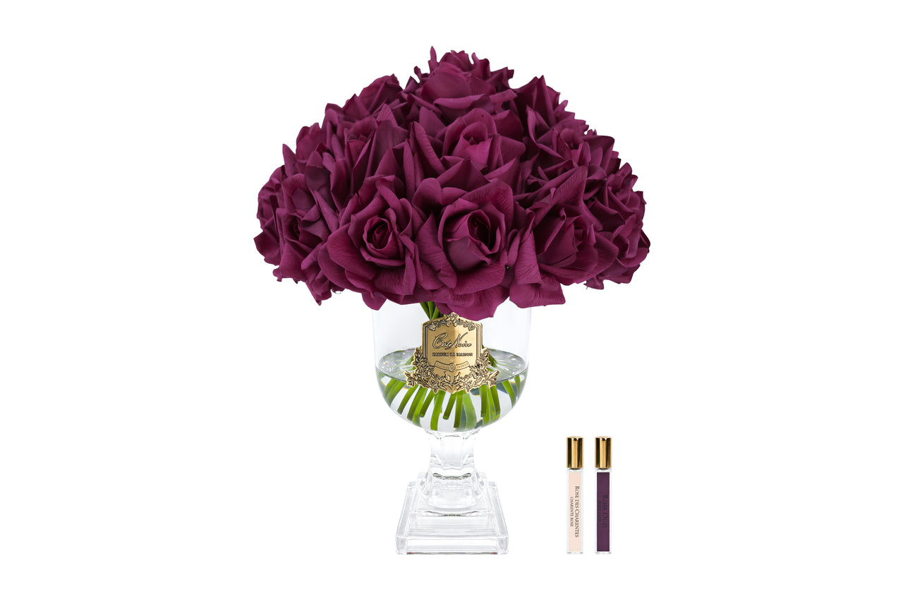 **  SAMPLE ** Cote Noire Versailles French Rose Bouquet - OLD carmine Red with Gold Badge