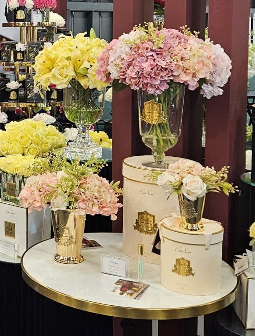 ** NEW ** Cote Noire Grand Summer Posies French Pink in Gold Goblet - GSG06
