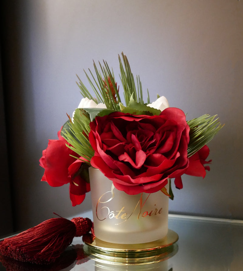 CHRISTMAS FLOWER BOUQUET - PEONIES & ROSE BUDS