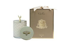 Cote Noire Christmas Edition- Saigon Garden scented Herringbone Candle - Cream & Gold - Reindeer Decorative Lid