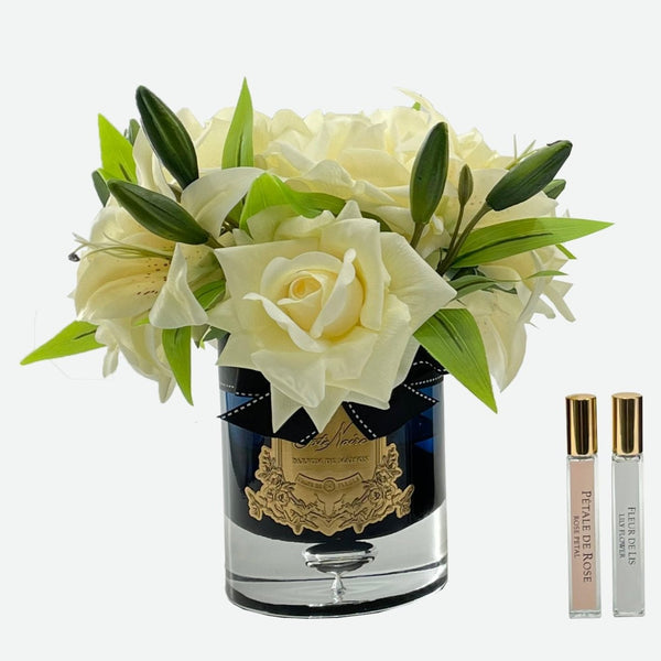 Cote Noire Luxury Lilies & Roses Dark Glass - Champagne - Gold Badge - LRLW05