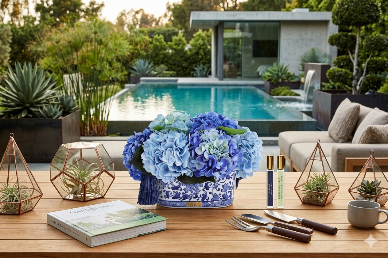 NEW- Cote Noire - Chinoiserie Hydrangea - Blue - CH03