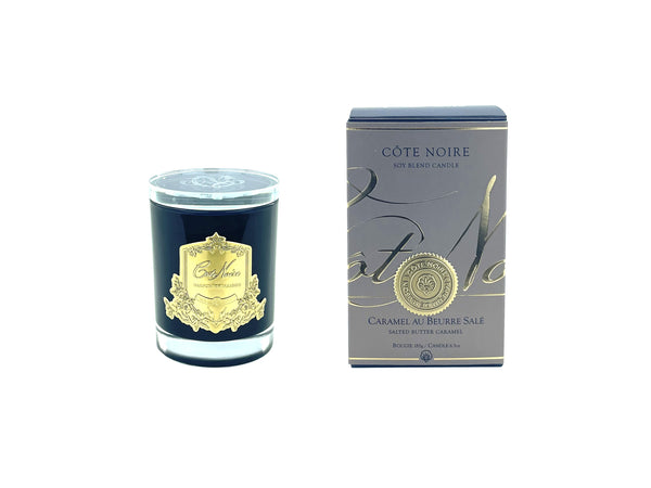 CRYSTAL GLASS LID 185G SOY BLEND CANDLE - Salted Butter Caramel - Gold