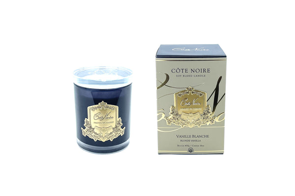 Crystal Glass Lid 450G Soy Blend Candle - Blonde Vanilla - Gold