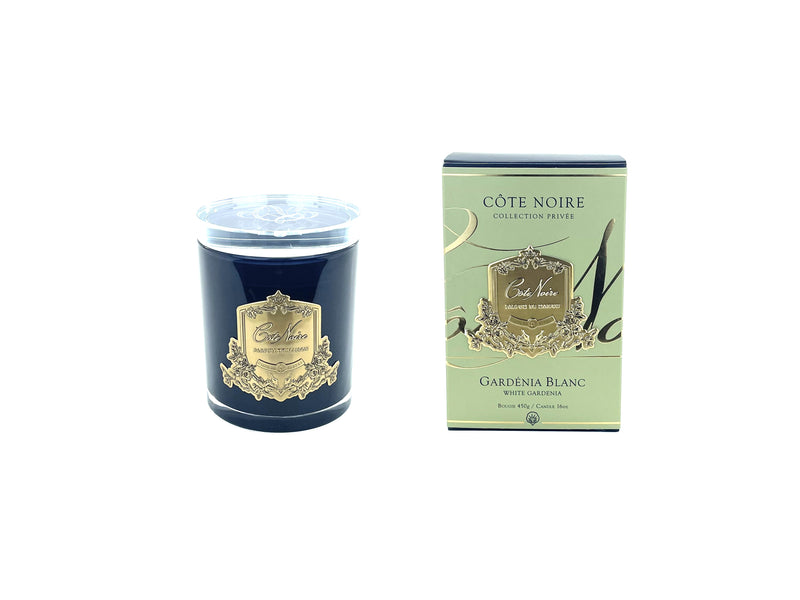 Crystal Glass Lid 450g Soy Blend Candle - Gardenia - Gold