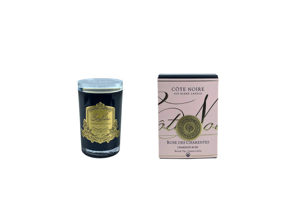 Crystal Glass Lid 75g Soy Blend Candle - Charente Rose - Gold