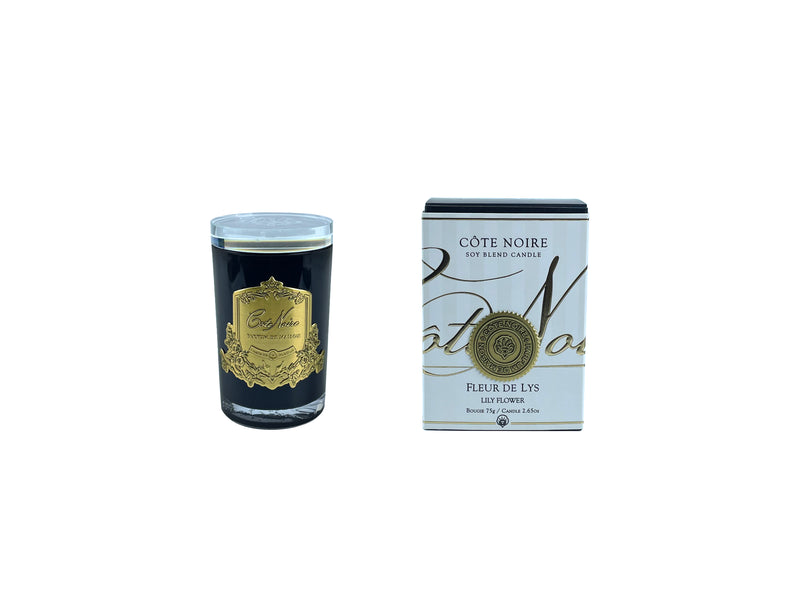 Crystal Glass Lid 75g Soy Blend Candle - Lilly Flower - Gold