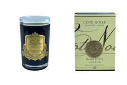 Cote Noire 75g Candle - Dark Vessel with Gold Badge - Summer Pear