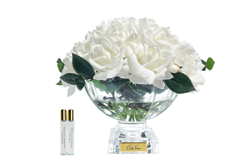 ** NEW **  Cote Noire Luxury Centrepiece -French Rose Bouquet - White & Gold badge - CPL01