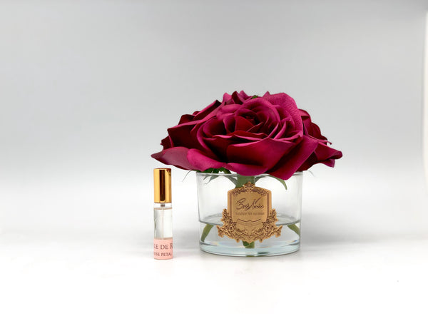 Côte Noire Perfumed Natural Touch 5 Roses - Clear - Carmine Red - Burgundy Box - GMR90