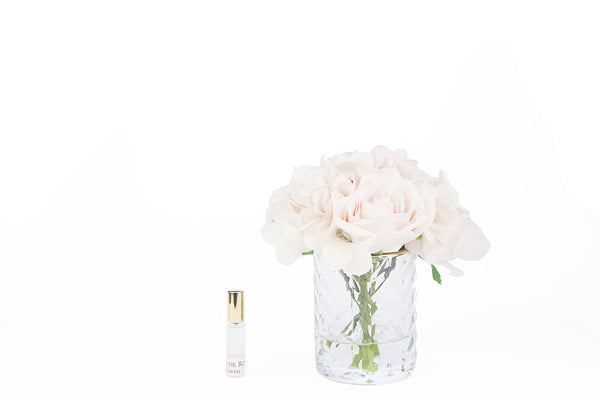 Cote Noire - Herringbone Flower - Roses & Hydrangeas - Clear - HCF11