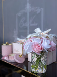 Cote Noire  Herringbone Flower - Mixed Rose Buds - Clear - HCF09