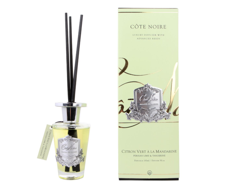 Côte Noire 150ml Diffuser Set - Persian Lime & Tangerine - Silver - GMDS15022