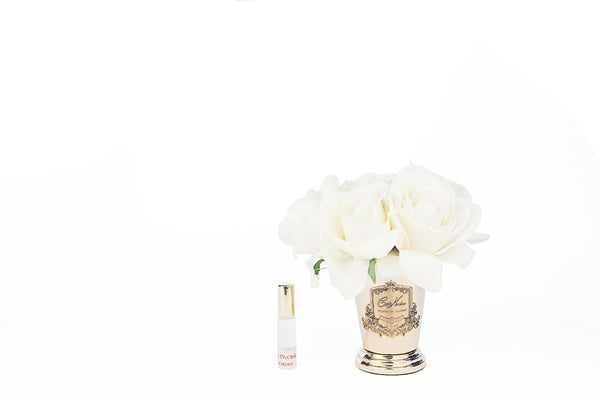 Cote Noire - Seven Rose Bouquet in Champagne - Gold Goblet - SMC05