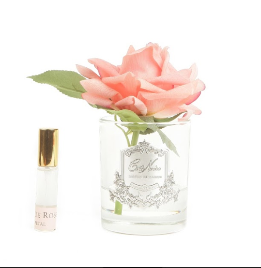 Côte Noire Perfumed Natural Touch Single Rose - Clear - White Peach - GMR05