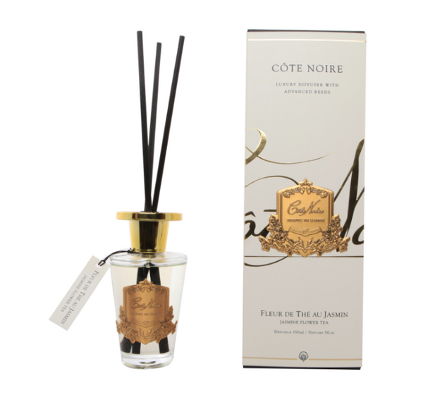 Côte Noire 150ml Diffuser Set - Jasmine Flower Tea - Gold - GMDL15020