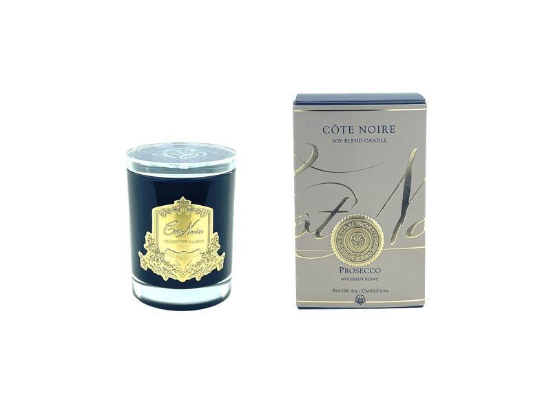 Crystal Glass Lid 185G SOY BLEND CANDLE - Prosecco - Gold