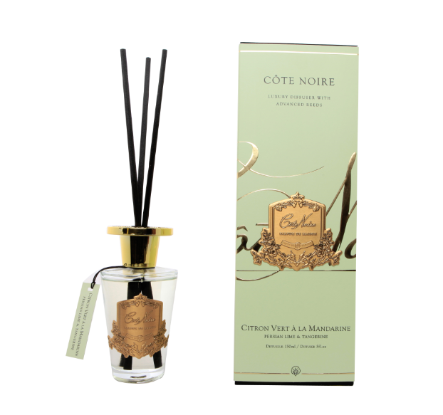 Côte Noire 150ml Diffuser Set - Persian Lime & Tangerine - Gold - GMDL15022