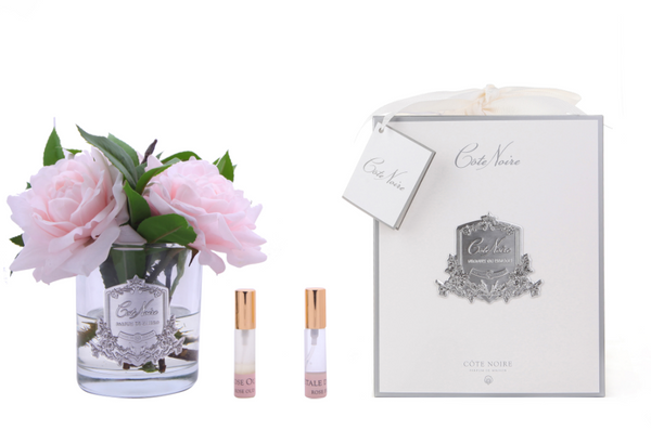 Côte Noire Perfumed Pink English Rose - Clear Glass - SFR03